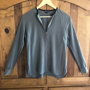 James Perse Long Sleeve Button Down Blouse Grey 2